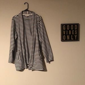 Black and white stripped blazer